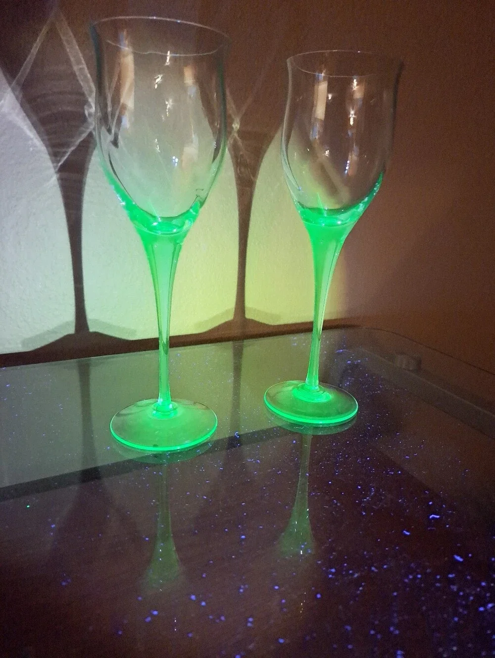 Vintage Uranium Stemmed Wine Glasses - Set of 2
